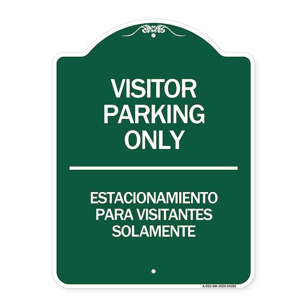 Signmission Bilingual Reserved Parking Visitor Parking Only Estacionamiento Para Visitantes, A-DES-GW-1824-24301 A-DES-GW-1824-24301 - main